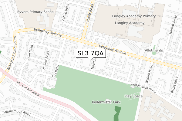 SL3 7QA map - large scale - OS Open Zoomstack (Ordnance Survey) SL3 7QA map - large scale - OS Open Zoomstack (Ordnance Survey)