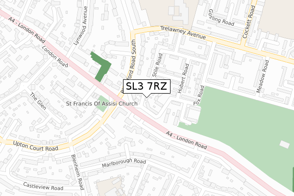 SL3 7RZ map - large scale - OS Open Zoomstack (Ordnance Survey)