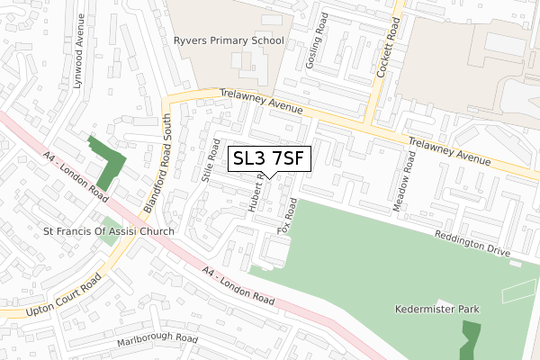 SL3 7SF map - large scale - OS Open Zoomstack (Ordnance Survey)