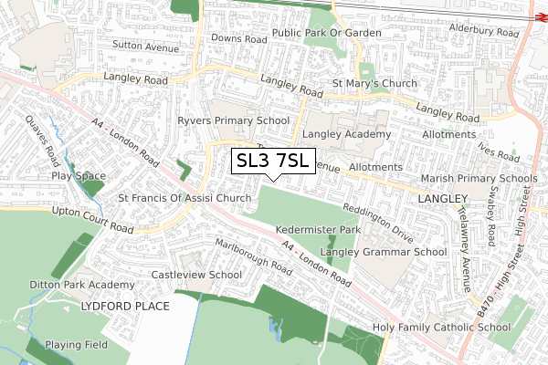 SL3 7SL map - small scale - OS Open Zoomstack (Ordnance Survey)