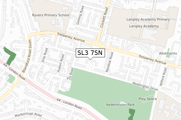SL3 7SN map - large scale - OS Open Zoomstack (Ordnance Survey)
