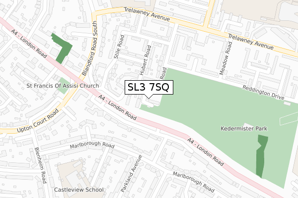 SL3 7SQ map - large scale - OS Open Zoomstack (Ordnance Survey)