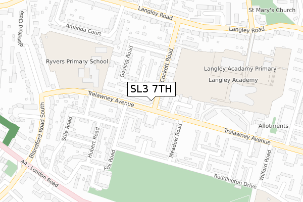 SL3 7TH map - large scale - OS Open Zoomstack (Ordnance Survey)