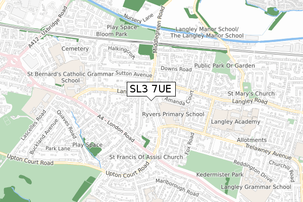 SL3 7UE map - small scale - OS Open Zoomstack (Ordnance Survey) SL3 7UE map - small scale - OS Open Zoomstack (Ordnance Survey)