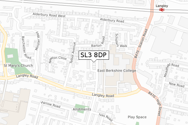 SL3 8DP map - large scale - OS Open Zoomstack (Ordnance Survey)