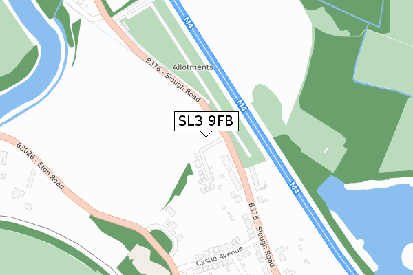 SL3 9FB map - large scale - OS Open Zoomstack (Ordnance Survey)