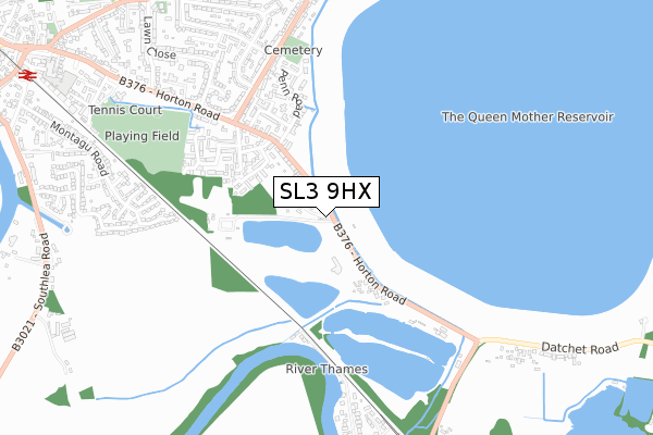 SL3 9HX map - small scale - OS Open Zoomstack (Ordnance Survey)