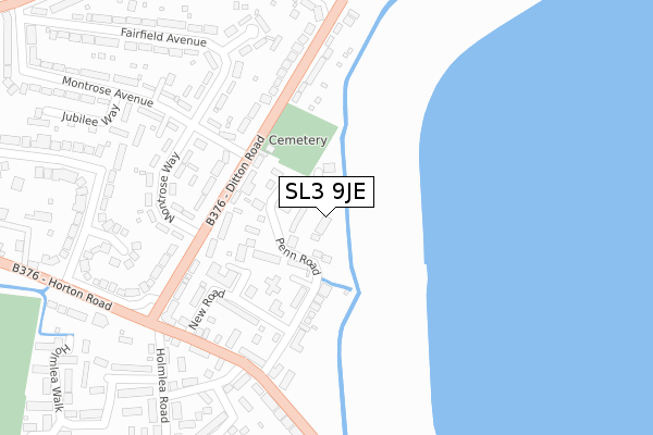 SL3 9JE map - large scale - OS Open Zoomstack (Ordnance Survey)