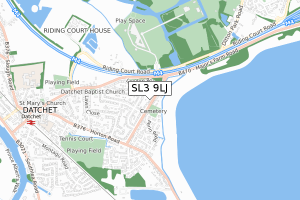 SL3 9LJ map - small scale - OS Open Zoomstack (Ordnance Survey)