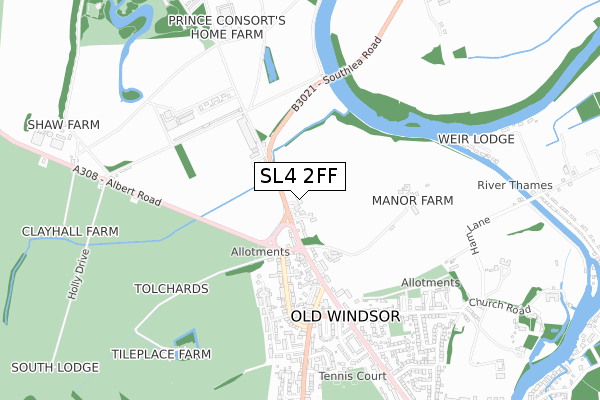 SL4 2FF map - small scale - OS Open Zoomstack (Ordnance Survey)