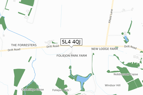 SL4 4QJ map - small scale - OS Open Zoomstack (Ordnance Survey)