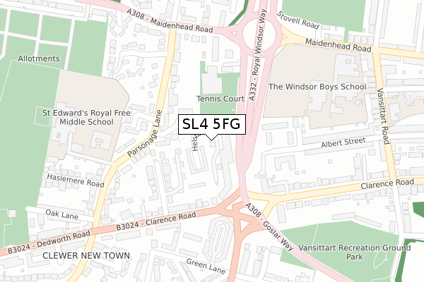 SL4 5FG map - large scale - OS Open Zoomstack (Ordnance Survey)