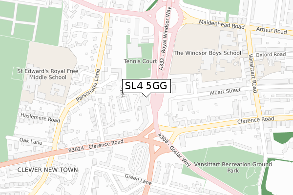 SL4 5GG map - large scale - OS Open Zoomstack (Ordnance Survey)