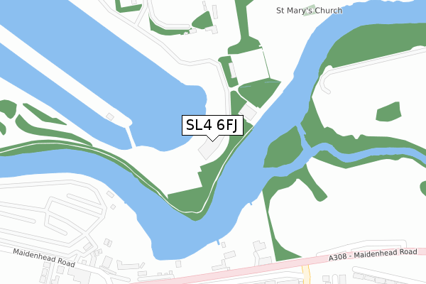 SL4 6FJ map - large scale - OS Open Zoomstack (Ordnance Survey)