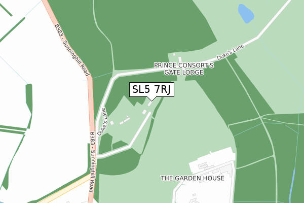 SL5 7RJ map - large scale - OS Open Zoomstack (Ordnance Survey) SL5 7RJ map - large scale - OS Open Zoomstack (Ordnance Survey)