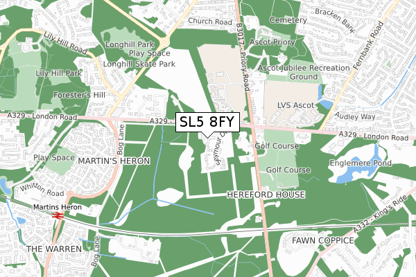 SL5 8FY map - small scale - OS Open Zoomstack (Ordnance Survey) SL5 8FY map - small scale - OS Open Zoomstack (Ordnance Survey)