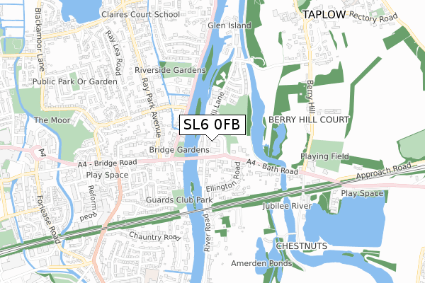 SL6 0FB map - small scale - OS Open Zoomstack (Ordnance Survey)