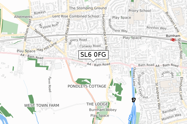 SL6 0FG map - small scale - OS Open Zoomstack (Ordnance Survey)