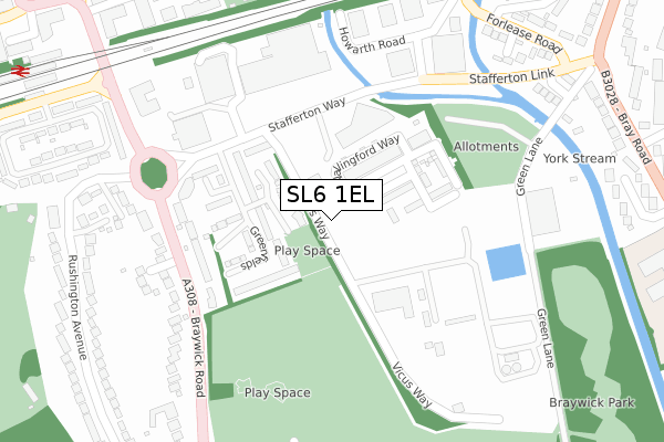 SL6 1EL map - large scale - OS Open Zoomstack (Ordnance Survey)