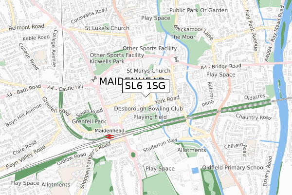 SL6 1SG map - small scale - OS Open Zoomstack (Ordnance Survey) SL6 1SG map - small scale - OS Open Zoomstack (Ordnance Survey)