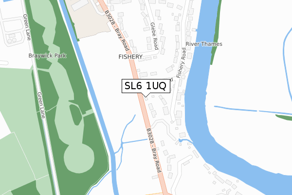 SL6 1UQ map - large scale - OS Open Zoomstack (Ordnance Survey)