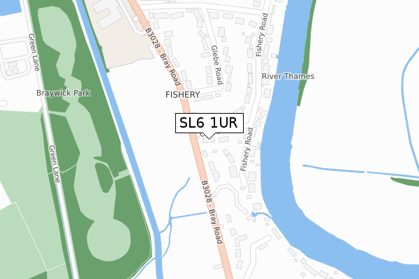 SL6 1UR map - large scale - OS Open Zoomstack (Ordnance Survey)