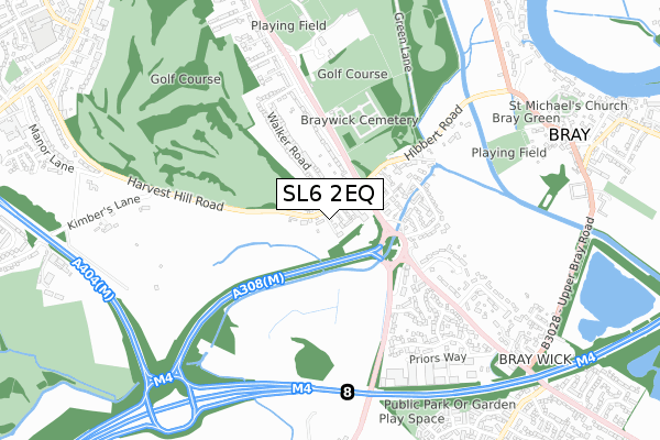 SL6 2EQ map - small scale - OS Open Zoomstack (Ordnance Survey)