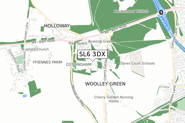 SL6 3DX map - small scale - OS Open Zoomstack (Ordnance Survey)