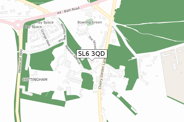 SL6 3QD map - large scale - OS Open Zoomstack (Ordnance Survey)