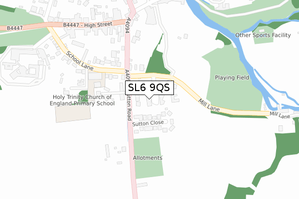 SL6 9QS map - large scale - OS Open Zoomstack (Ordnance Survey)