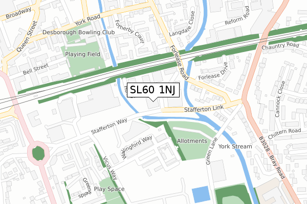 SL60 1NJ map - large scale - OS Open Zoomstack (Ordnance Survey)