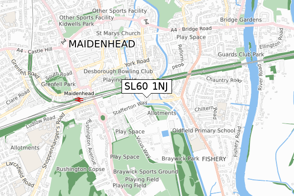 SL60 1NJ map - small scale - OS Open Zoomstack (Ordnance Survey)