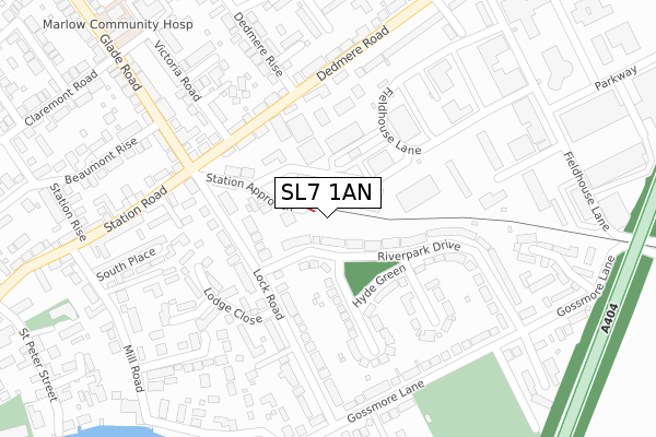 SL7 1AN map - large scale - OS Open Zoomstack (Ordnance Survey)