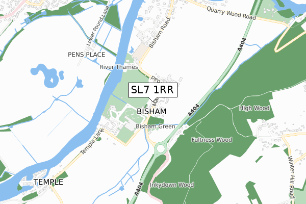 SL7 1RR map - small scale - OS Open Zoomstack (Ordnance Survey)