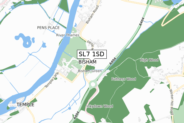 SL7 1SD map - small scale - OS Open Zoomstack (Ordnance Survey)