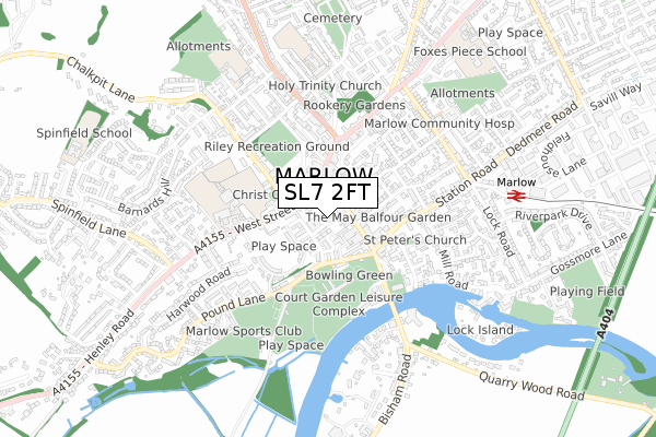 SL7 2FT map - small scale - OS Open Zoomstack (Ordnance Survey)