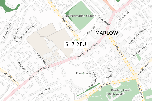 SL7 2FU map - large scale - OS Open Zoomstack (Ordnance Survey)