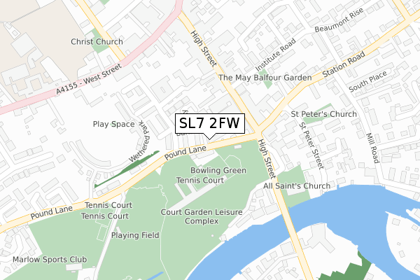 SL7 2FW map - large scale - OS Open Zoomstack (Ordnance Survey)