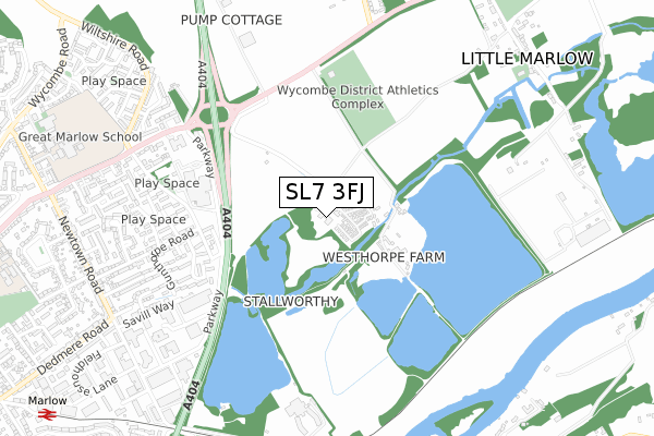 SL7 3FJ map - small scale - OS Open Zoomstack (Ordnance Survey)