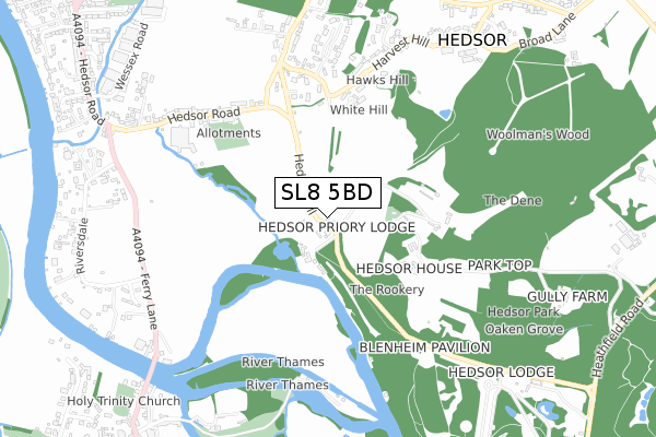 SL8 5BD map - small scale - OS Open Zoomstack (Ordnance Survey) SL8 5BD map - small scale - OS Open Zoomstack (Ordnance Survey)