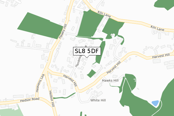 SL8 5DF map - large scale - OS Open Zoomstack (Ordnance Survey)