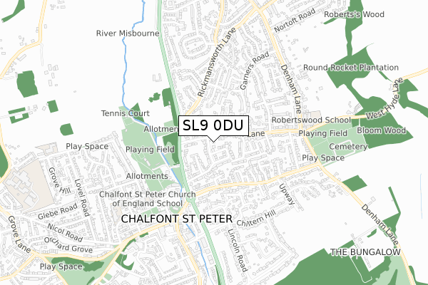 SL9 0DU map - small scale - OS Open Zoomstack (Ordnance Survey)