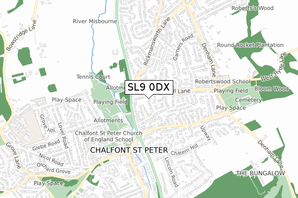 SL9 0DX map - small scale - OS Open Zoomstack (Ordnance Survey)