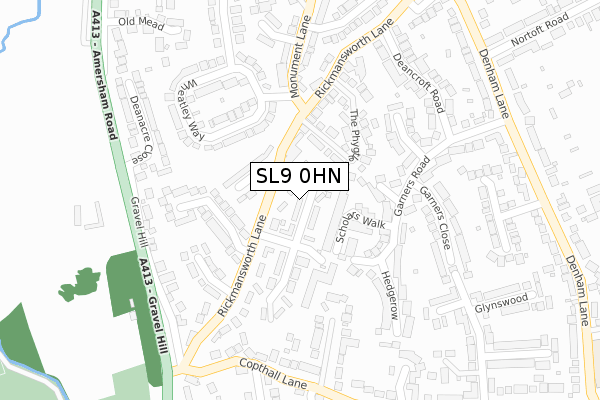 SL9 0HN map - large scale - OS Open Zoomstack (Ordnance Survey)