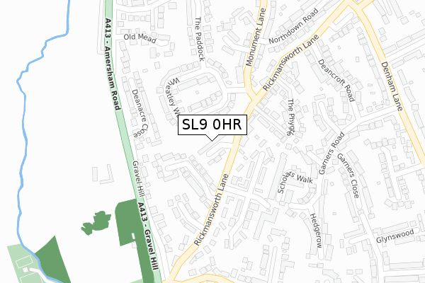 SL9 0HR map - large scale - OS Open Zoomstack (Ordnance Survey)