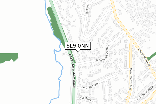 SL9 0NN map - large scale - OS Open Zoomstack (Ordnance Survey)