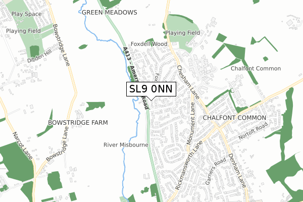 SL9 0NN map - small scale - OS Open Zoomstack (Ordnance Survey)