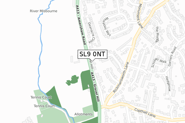 SL9 0NT map - large scale - OS Open Zoomstack (Ordnance Survey)