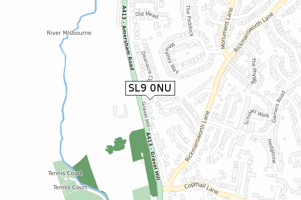 SL9 0NU map - large scale - OS Open Zoomstack (Ordnance Survey)