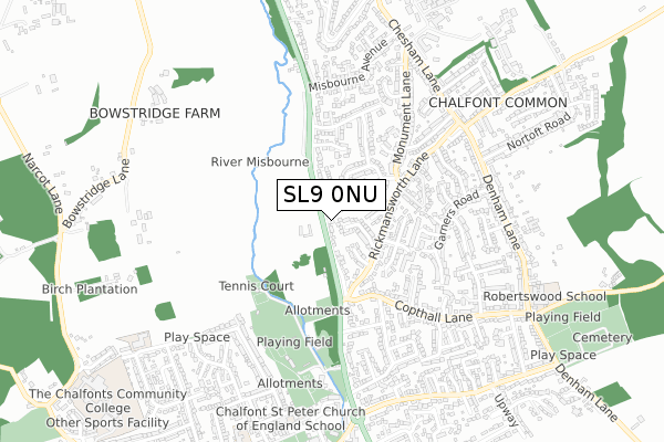 SL9 0NU map - small scale - OS Open Zoomstack (Ordnance Survey)